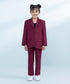 Kids Maroon 2 Piece Dyed Multi Neps Suit